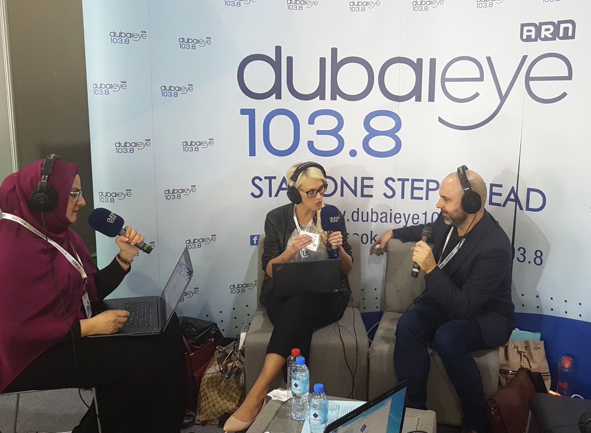 KondukoSA's tweet photo. #Konduko CEO @mattiasharris discusses how #smartevents can support #smartcities during his radio interview @#MEE2017. Thnx @DubaiEye1038FM! https://t.co/KsFBRfpnZ7