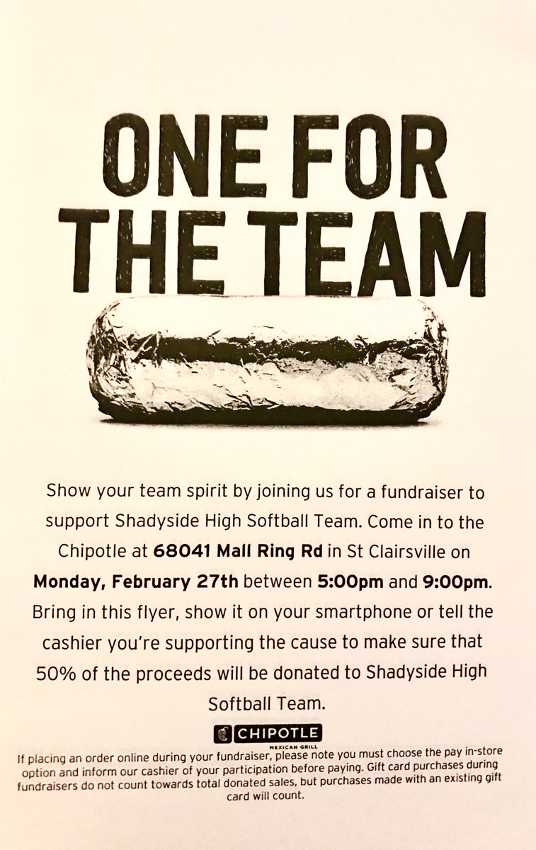 SHSsoftballD4's tweet photo. Be sure to come and support the softball team! All the info is in the photo!! #ChipotleForTheWin https://t.co/TJ5QaLZz8O