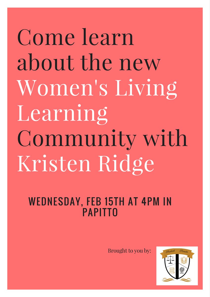 Lady Bulldogs! Today is the day you can learn more about the new Women's Living Learning Community! Details below! <a href="/CDIBryant/">Bryant PwC CDI</a>