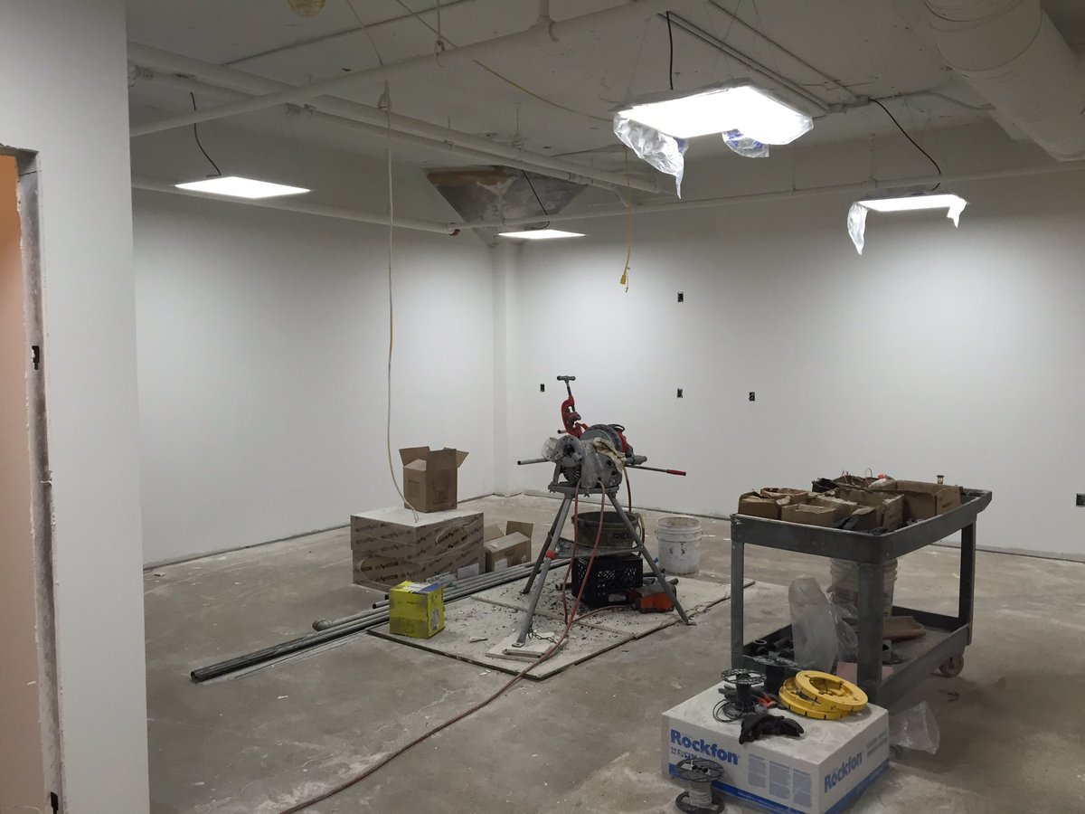 eda_scc's tweet photo. Walls primed and lighting installed.  Lots of progress at https://t.co/tHA7rIZmEi https://t.co/d8uVM417DX