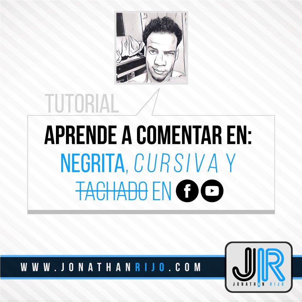 jonathanrijo's tweet photo. NUEVO TUTORIAL - Aprende como comentar en youtube y facebook con negritas, cursivas y tachado... #LunesDeTutorial - https://t.co/uv6fJnX99E https://t.co/VFC3oivSo3