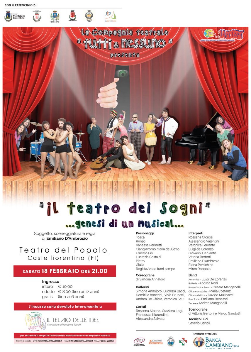 centrometafore's tweet photo. Sabato 18/02/2017 Ancora posti disponibili al Teatro del Popolo di Castelfiorentino "Genesi di un Musical" https://t.co/7LxN8bl2Ri