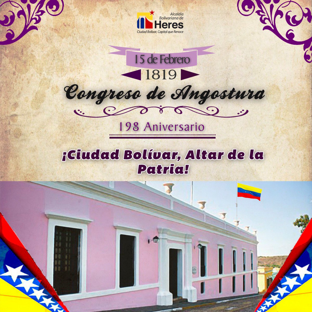 educacion_heres's tweet photo. #15F #BolivarAltarDeLaPatria Renace en la Historia #198AñosDelCongresoDeAngostura @NicolasMaduro @rangelgomez @comandosergioh @dcabellor https://t.co/L9RbQjybYM