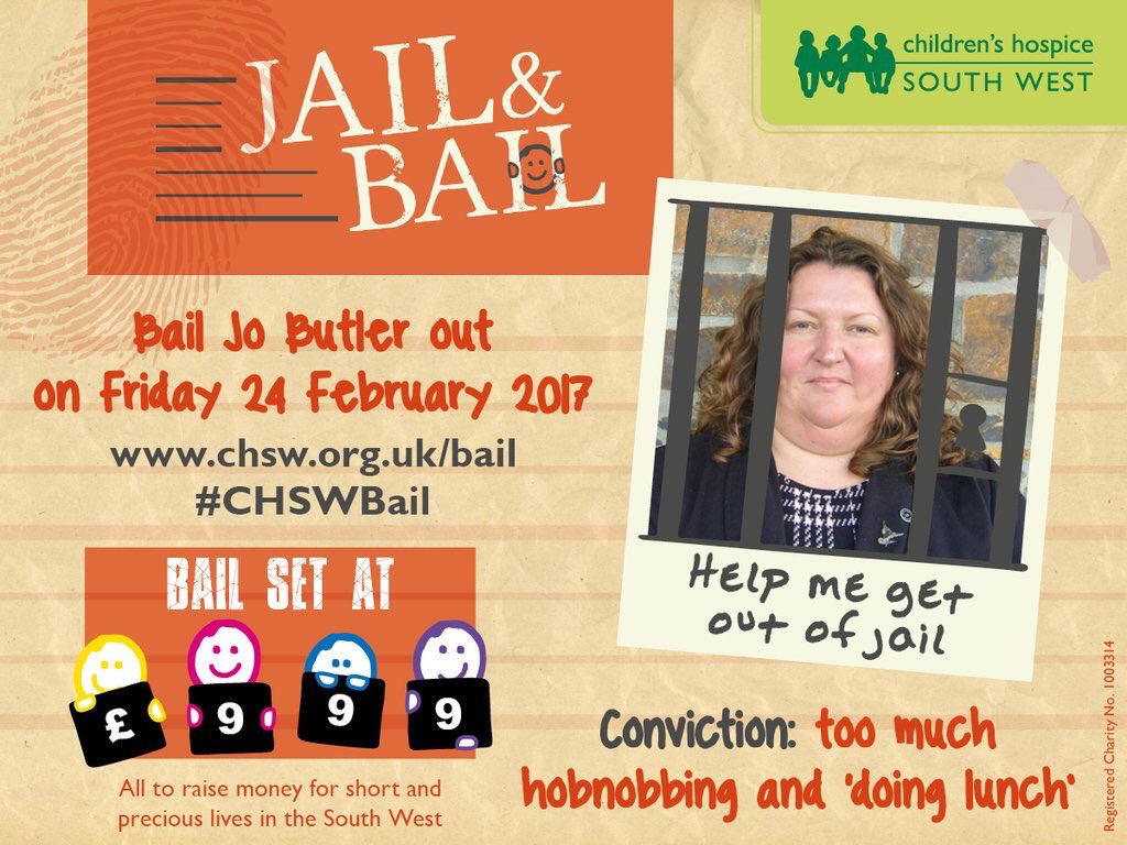 jobutler22's tweet photo. Need your help folks! I am being arrested next Fri in aid of @CHSW I need to raise £999 to be let out. Please help #CHSWjail 😊 https://t.co/PYAYSpQubk