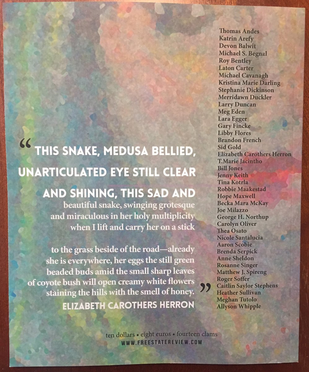 RobbieMaakestad's tweet photo. Honored to have a flash essay in the new issue of @FreeStateReview #FirstSummerJob https://t.co/HhBMvPyp4O