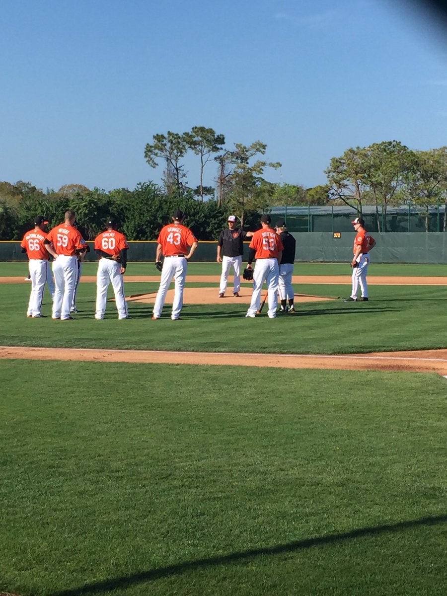 masnRoch's tweet photo. Your typical spring training mound conference #orioles https://t.co/e5I28oVCOl