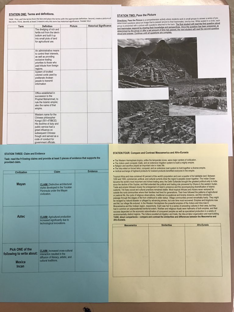 SCSD_HSW's tweet photo. Thanks 2 Ms. Keller for using an #instructionalalert to showcase UDL stations to explore Mesoamerica. Chop stix aren't just used 4 eating! https://t.co/dNfEHCIWfI