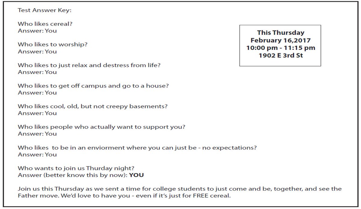 COLLEGE STUDENTS : Are you into cereal and worship? This is for YOU.