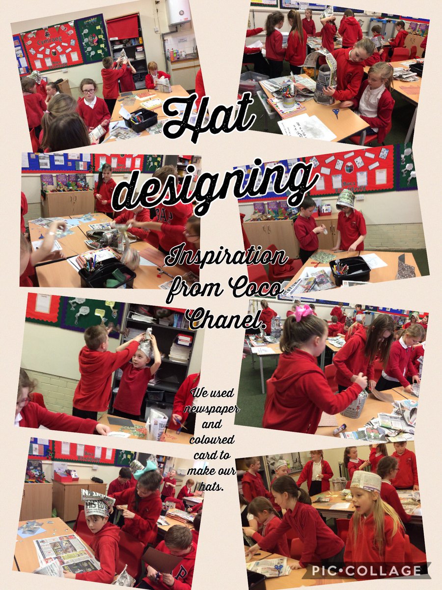 CHLPrimary's tweet photo. Dosbarth Coch fantastic lesson designing hats. #crazyChanel #allovertheplace https://t.co/ZVhZT3Gmjg
