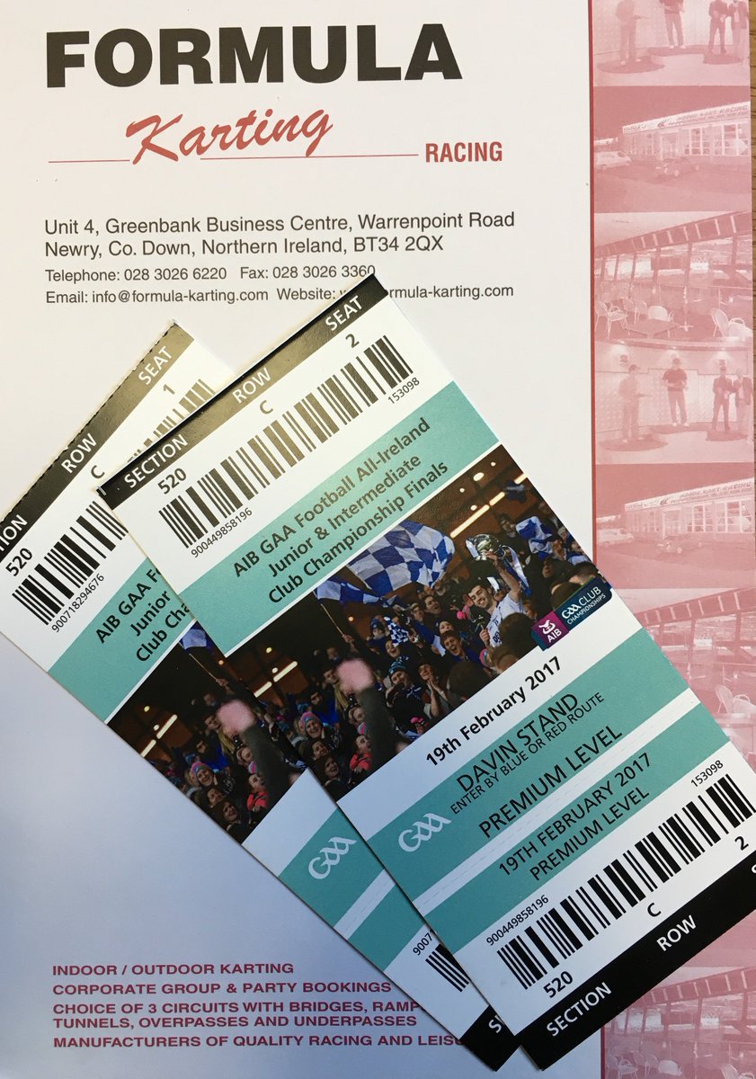 Formula_Karting's tweet photo. @WestportGAA @StColmcillesGAA @gbeighgcargaa @ancharraig RT to be in with a chance of 2 Premium Tickets for the All Ireland Clubs Final https://t.co/uG4tdLUKKI