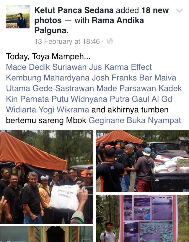 Update bantuan ke Yeh Mampeh. Sumber berita: Facebook