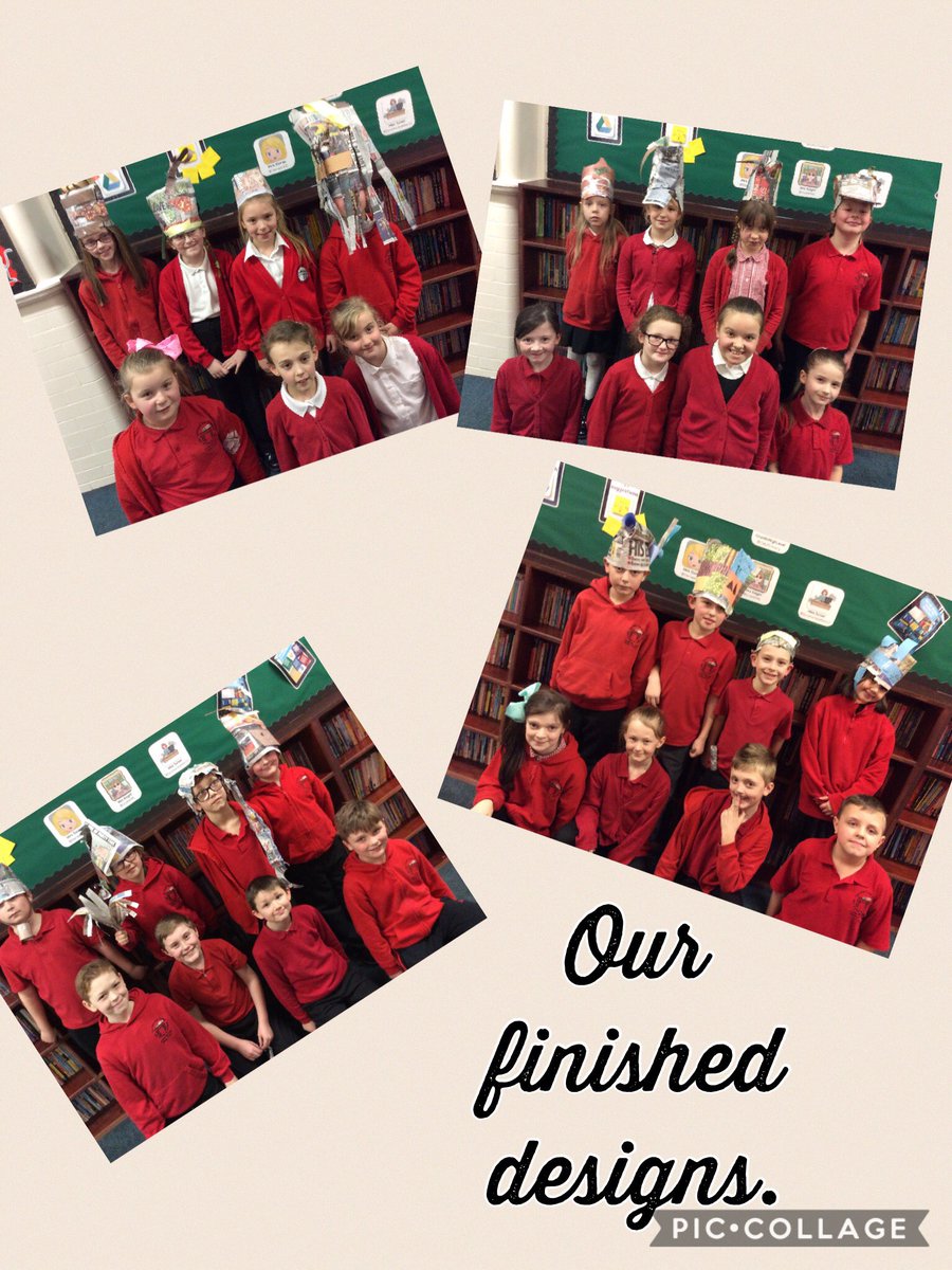 CHLPrimary's tweet photo. Dosbarth Coch Our finished hats. https://t.co/hs6hZbvOJK