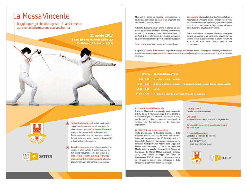 Setter_rs's tweet image. La Mossa Vincente: #formazione con la scherma. Prossimo #evento di Setter Business School per Responsabili @hr e #formazione