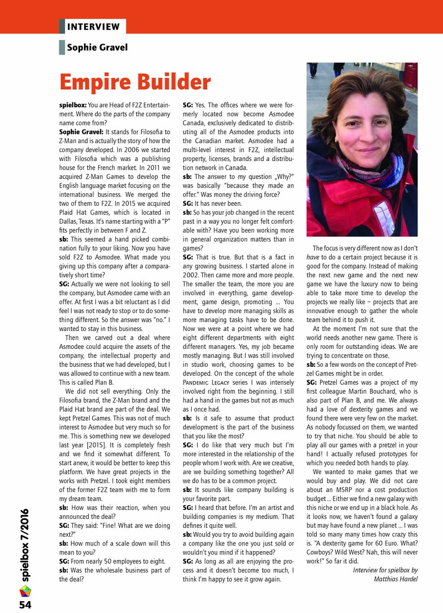 Discover <a href="/PlanBGames_/">PlanBGames</a>  + <a href="/PretzelGames_/">Pretzel Games</a> story in this <a href="/spielbox/">spielbox</a> exclusive interview with Sophie Gravel. She'll tell you the whole story!