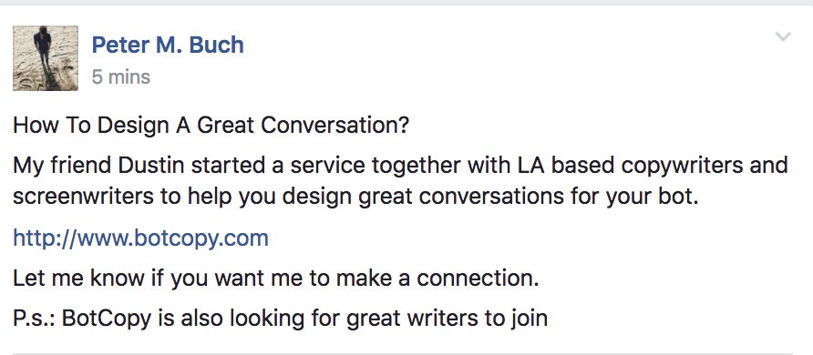 First paragraph is from the book (page 59), and second post is from the Facebook bots group. It's already happening!