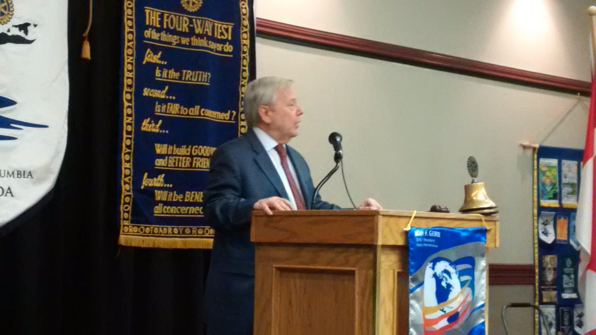 Always a pleasure to hear from <a href="/goUFV/">U of Fraser Valley</a> president Dr. Mark Evered at our club mtg. Thx for your service! #chilliwack