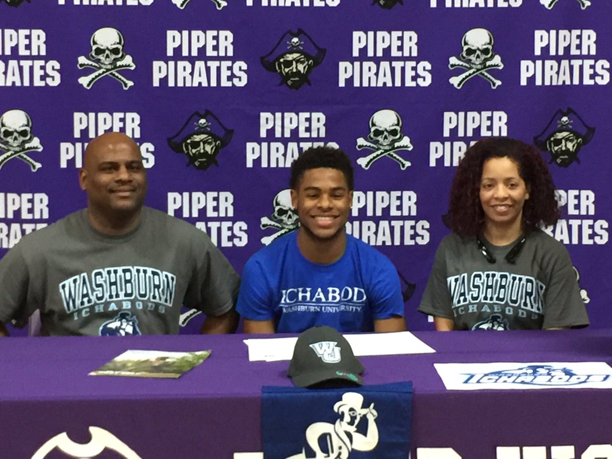 Pipers JJ Letcher signs with Washburn football today!!! Congrats to JJ and Ichabod Nation!