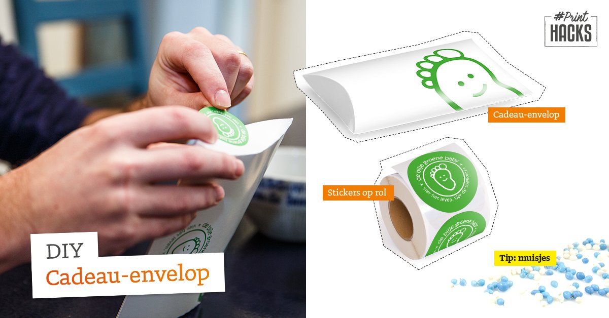 drukwerkdeal's tweet photo. Handige #printhack van de Blije Groene Baby om eenvoudig en snel cadeautjes in te pakken! https://t.co/MH1sRZamJh