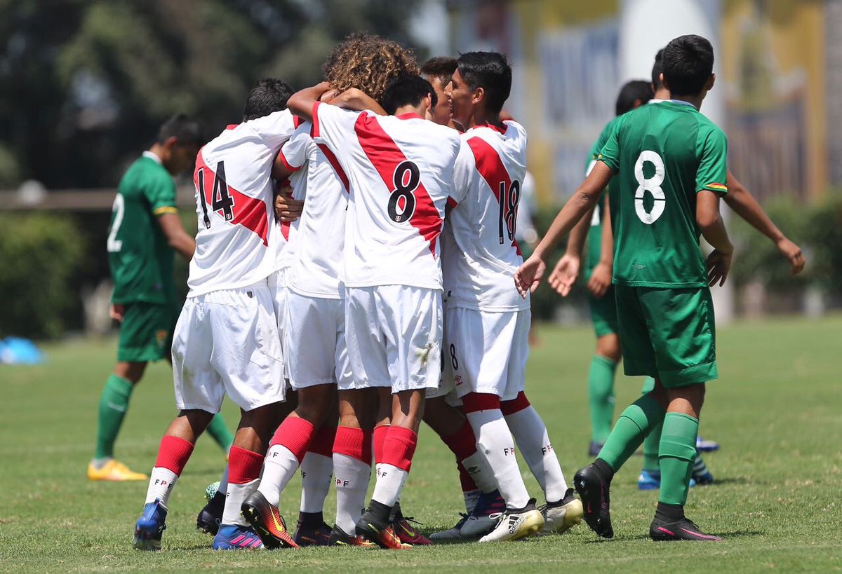 SeleccionPeru's tweet photo. #Sub17 | Celebración del tercer gol blanquirrojo ante @fbf_oficial. #ArribaPerú https://t.co/2jxsCnOO3H