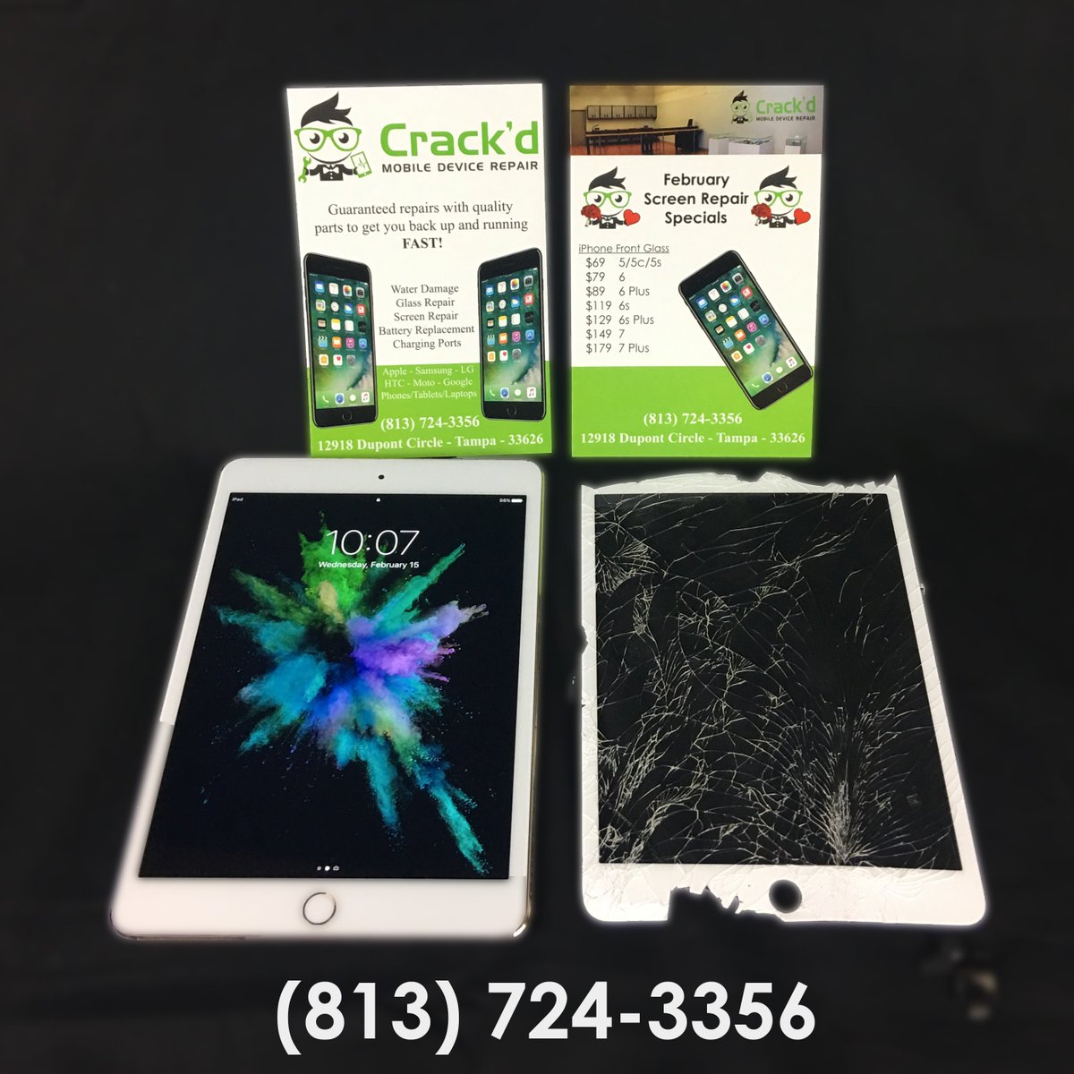 CrackdMobile's tweet image. Same Day #iPad &amp;amp; #iPadMini Glass #Repair Special $79.99 through the end of February (iPad Gen 2-5, Mini Gen 1-3) #Crackd