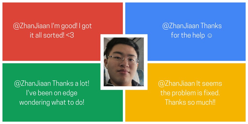 GooglePEProgram's tweet image. Shout out for @ZhanJiaan, a Chrome Rising Star! We&apos;re seeing some serious praise for the help you&apos;re providing! #tcspotlight