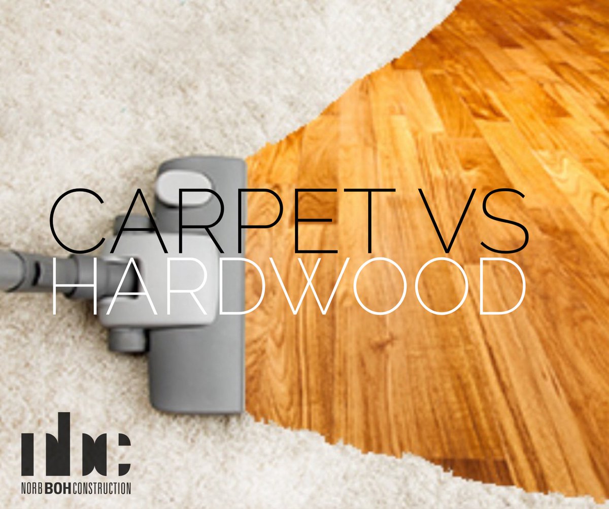 BohConstruction's tweet photo. Which do you prefer?Carpet that is less expensive,scratch resistant,the comfort.Hardwood allergen friendly,easier clean up &amp;better resale https://t.co/AZG7hAk34B