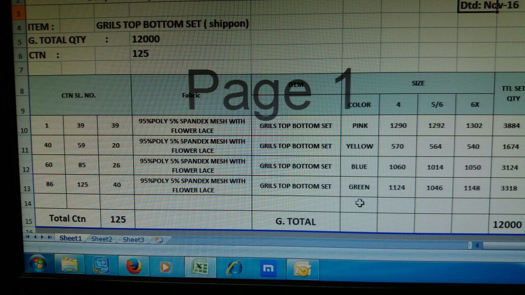 I have stocklot available 
GIRLS TOP BOTTOM SET
Size: 4 5/6 6x.
Price: FOB Chittagang USD $1.95 pcs
mail to nabigroupltd@gmail.com