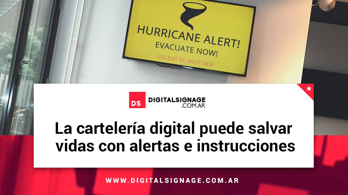 DSignageARG's tweet photo. La cartelería digital puede salvar vidas con alertas e instrucciones - https://t.co/LevfTWPU4E https://t.co/8acf4eGRua