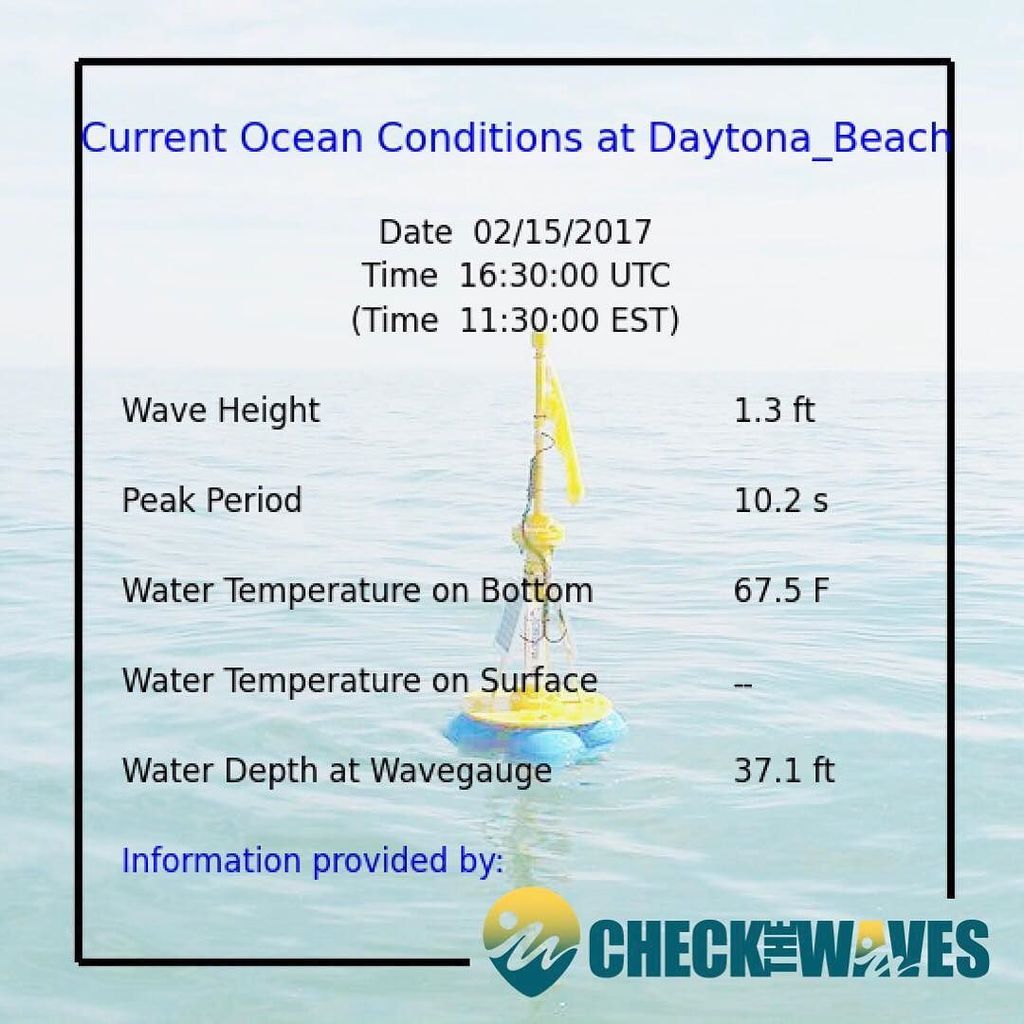CheckTheWaves's tweet photo. Ocean conditions at Daytona Beach, FL
For real-time detailed information and graphs check … https://t.co/9THY5CbAjb https://t.co/tezACND0x3