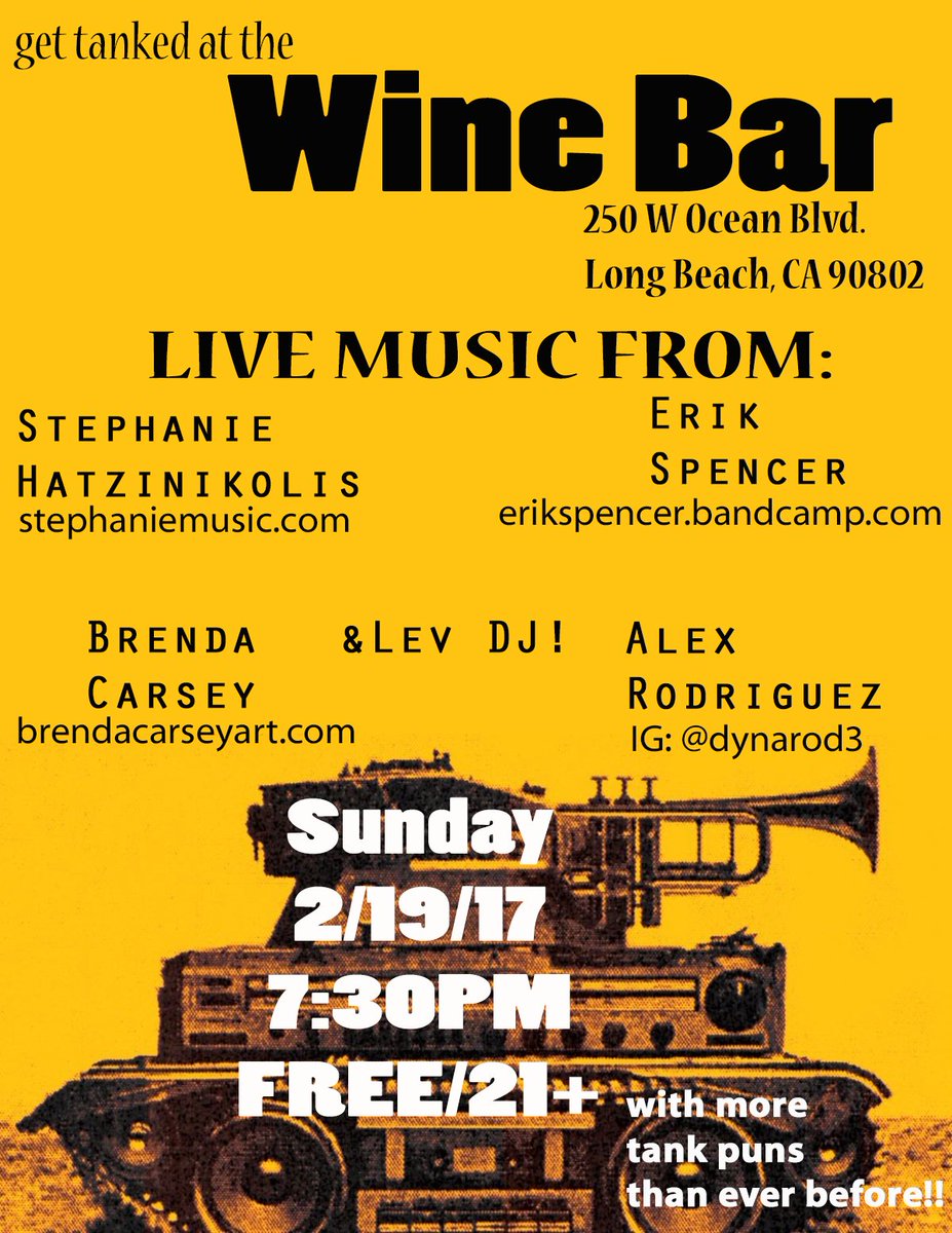 Getting STOKED to play you some #music in Long Beach this Sunday!! See you there X #muchlove #longbeach #winebar