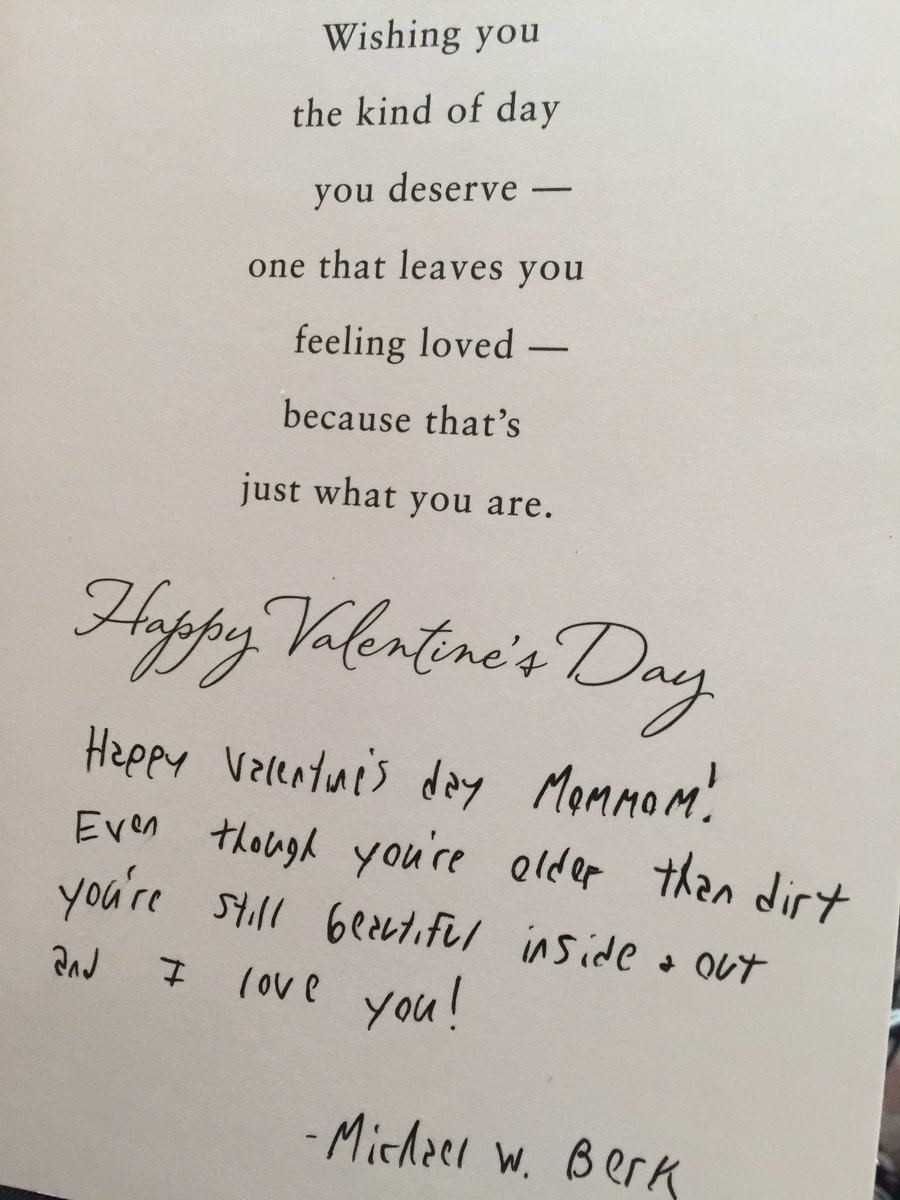 EmilyBerk14's tweet photo. My brothers vday card to our mommmom... signs his full name😂😂 https://t.co/joWcFjFWNu