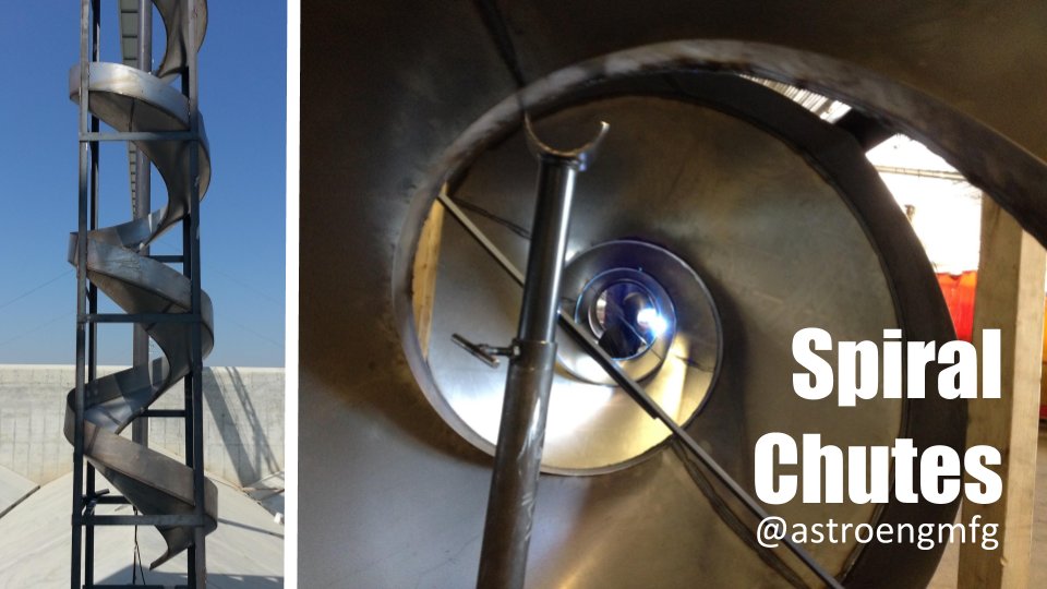 AstroMetalCraft's tweet image. What exactly is a spiral chute? 
Find out here... #stainlesssteel #MNManufacturing #foodprocessing bit.ly/2lLuSry