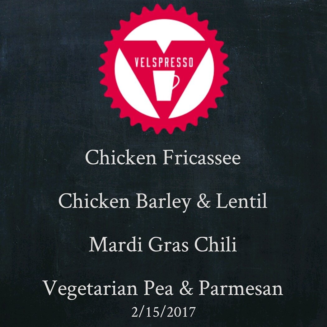 Happy Wednesday #MKE! #Lunch plans? Stop by #VelspressoCafeMKE's pedal cart for #TheSoupMarket #StoneCreekCoffee &amp; #TroubadourBakery - #Yum!