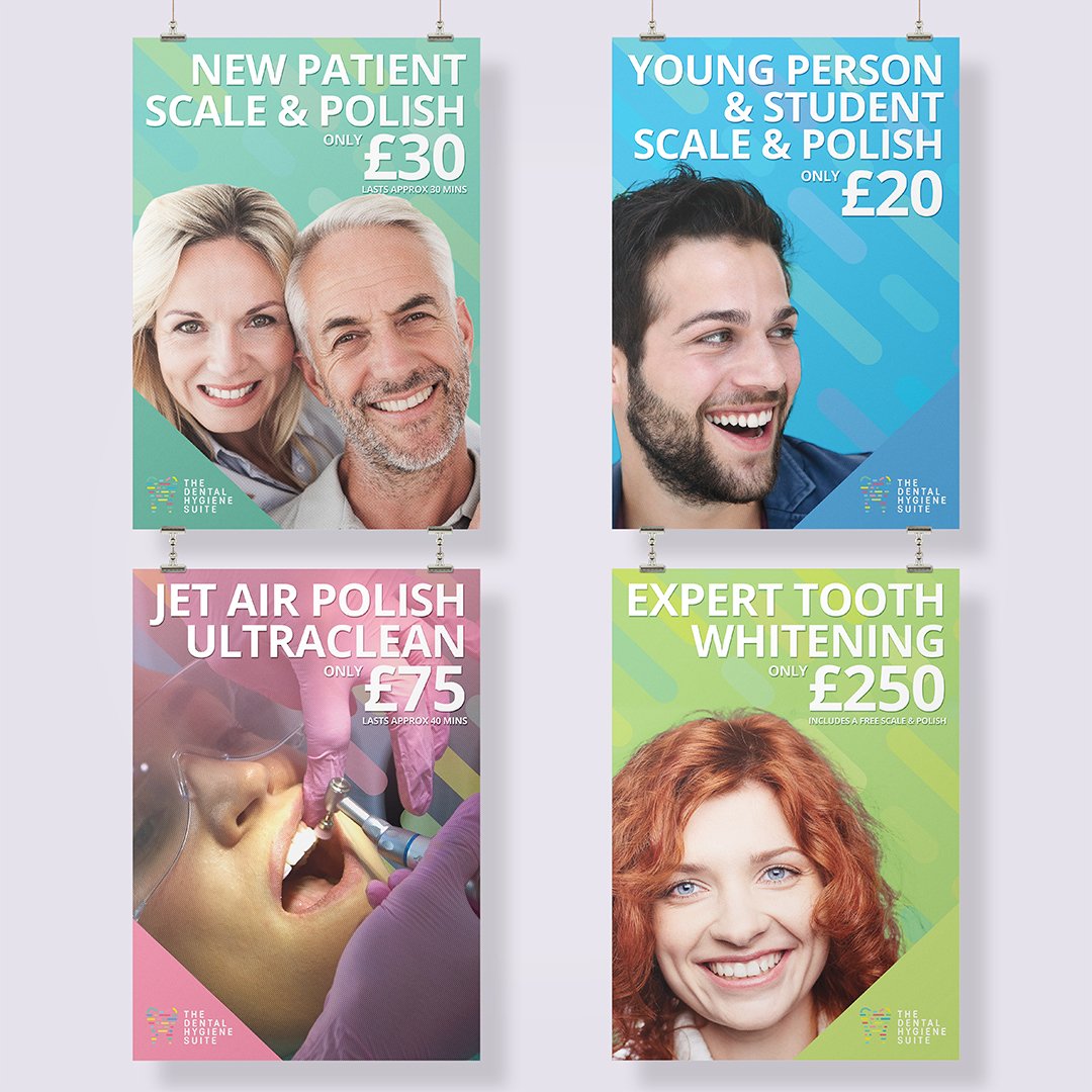 Perfected_Dsgns's tweet photo. Latest work: we just designed a set of vibrant window dislpays for @DentalHygSuite #graphicdesign #poster #dentalhygiene #dentist #kent https://t.co/Y0eEXSazY2