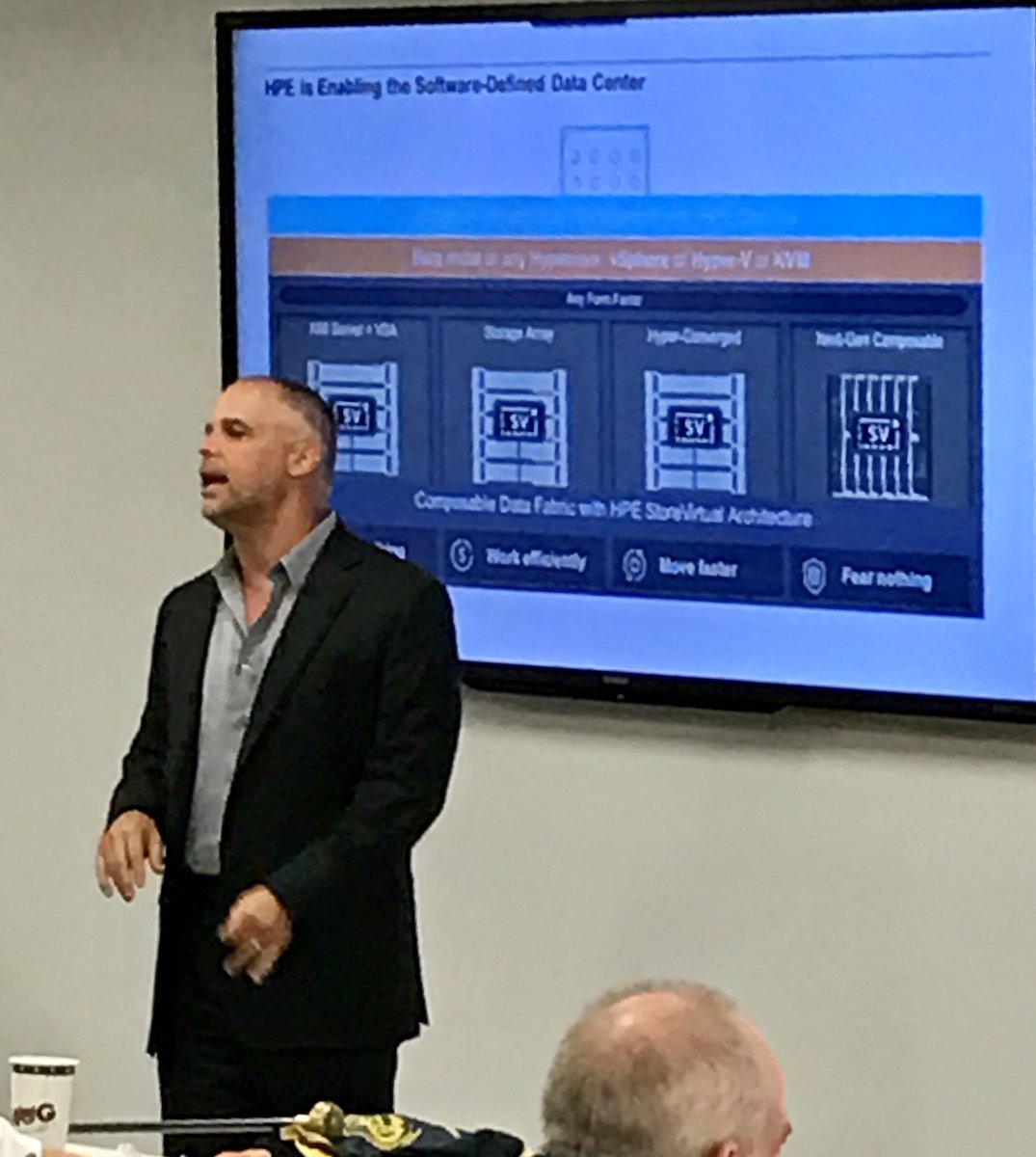 almostrealmx's tweet photo. Excellent discussion around Software Defined Data Center &amp; Composed Data Fabric with #HPE #WebFarm #Dev #DBase #Moreslaw #DataCenter https://t.co/yoOkBPMRBx