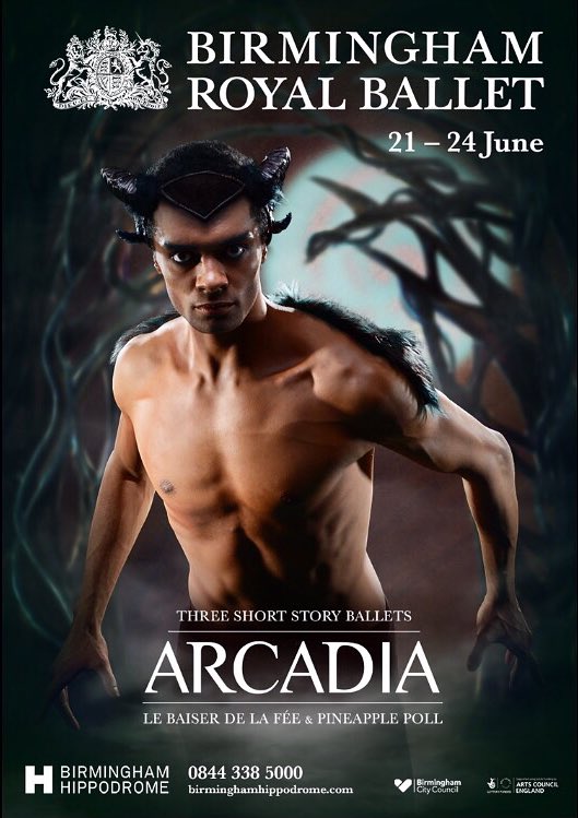 ruthbrill's tweet photo. The poster is up! Arcadia is coming... #BRBArcadia #Pan #choreographer #ballet #worldpremiere #johnharle 🎷 @bhamroyalballet 💫 Book now!! https://t.co/8bTiY7kl5T