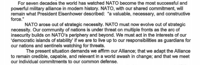 #SecDef Mattis praised #NATO as "most successful &amp; powerful military alliance in modern history" at 1st session of North Atlantic Council