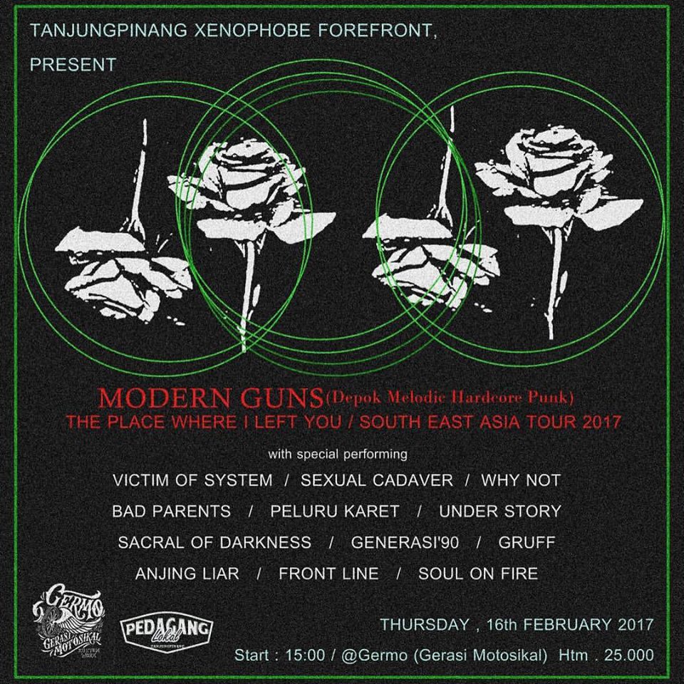 Hari ini !!!
at GERMO eatery and coffee, start 15:00, HTM 25k 
<a href="/GerasiMotosikal/">Gerasi Motosikal</a> <a href="/WHYNOTPUNK/">WhyNot</a> <a href="/TXFfamily/">T.X.F</a> <a href="/ModernGuns/">MODERN GUNS</a>