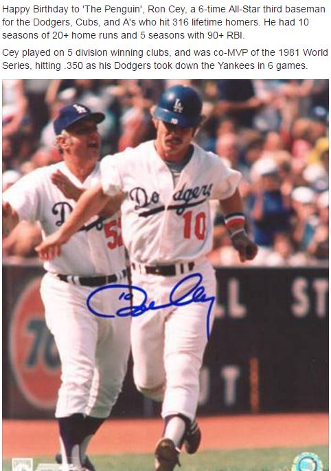 Happy Birthday to Ron Cey!    