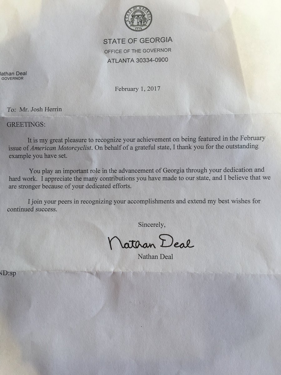 joshherrin's tweet image. Thank you, @GovernorDeal. I'm humbled by your recognition of my accomplishments, and I appreciate your kind words.