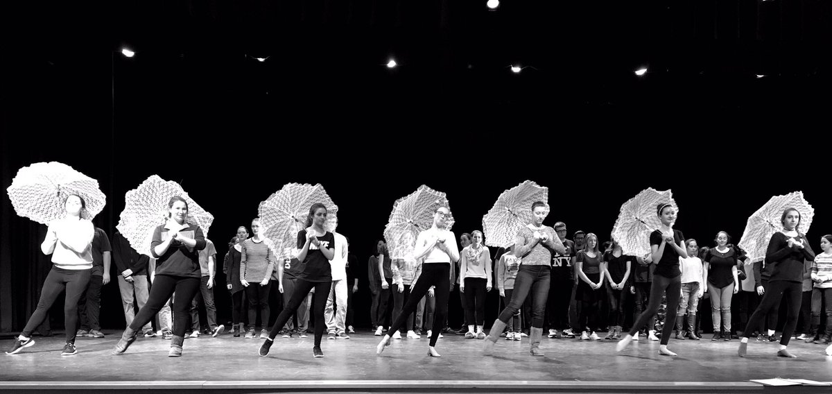 TheatreWRHS's tweet photo. #HelloDolly #TheatreCompanyatWRHS Rehearsals in full swing looking fab w/ signature lace parasols! #2017SpringMusical #localtheatre ππ https://t.co/3K0a0TNcCw