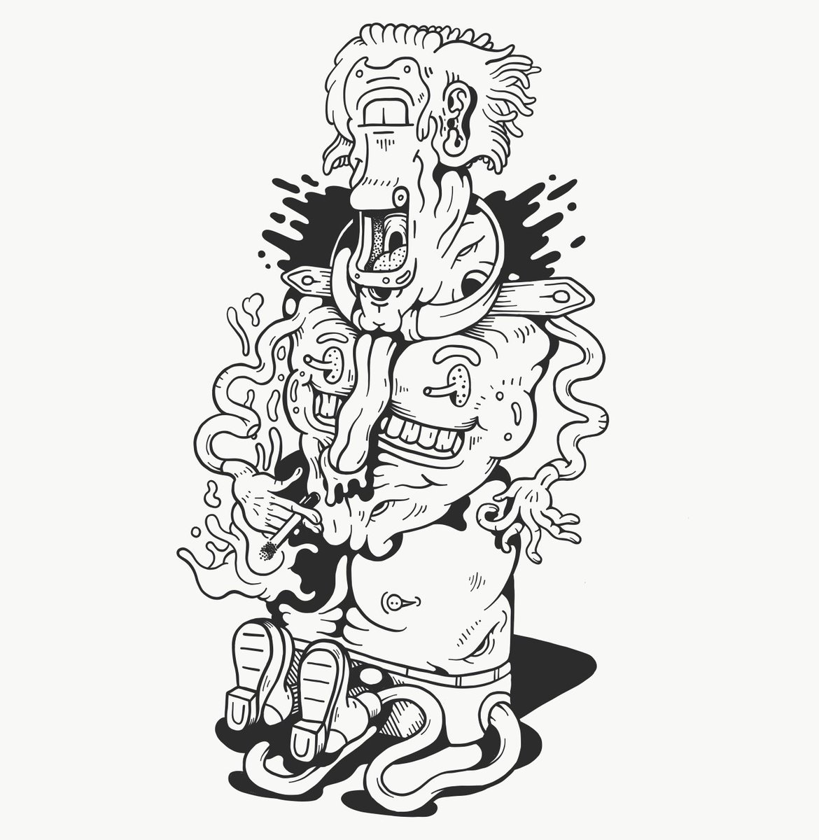 zbigniewflakus's tweet photo. Inking in vectors my analog artworks numer 2 #artwork #illustration #illustrator #freelancer #drawing #linear #tattoo #gloom https://t.co/EsmmRZPkbZ