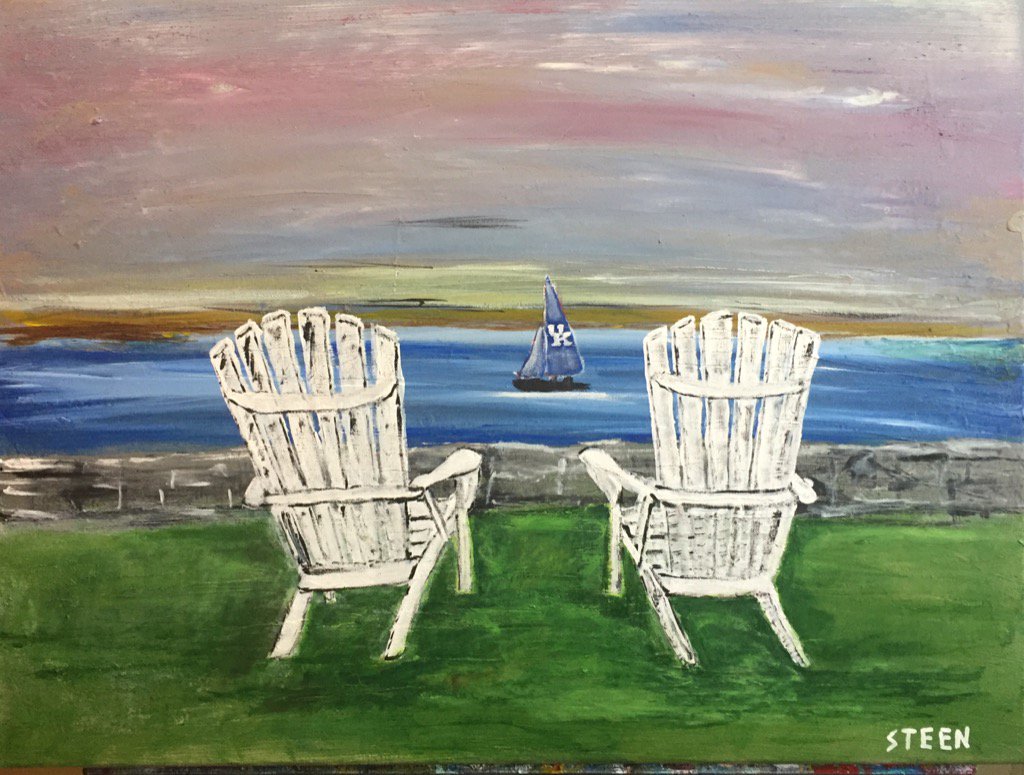 U of K moment #kentuckybasketball #kentuckywildcats #adirondacks #lakelife #acrylicpainting