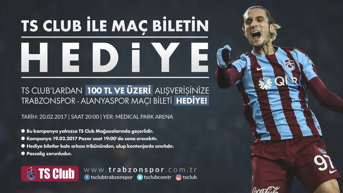 tsclubcomtr's tweet photo. TS Club ile maç biletin hediye! #TsClub #Trabzonspor #TakımınınYanındaOl https://t.co/AZUXvN8B6r
