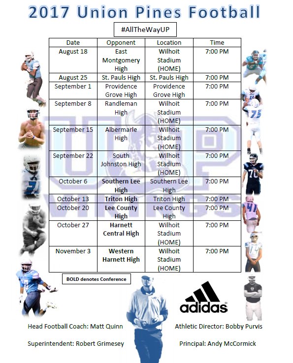 UPHS_Football's tweet photo. 2017 Schedule 
*Special Dates (Military Appreciation, Senior Night, Etc.)  to be determined and added later* https://t.co/TVGZY4u3LA