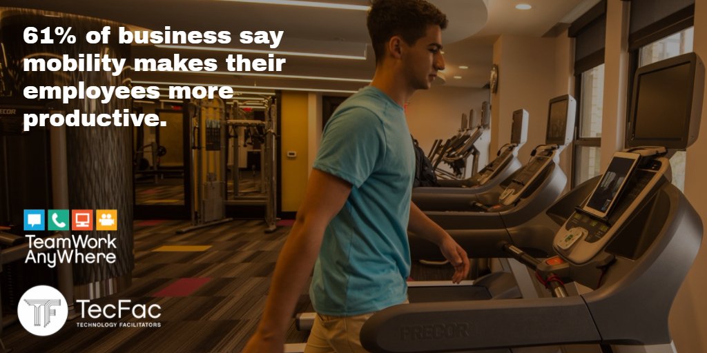 TecFac's tweet photo. With #TeamWorkAnyWhere, you can continue your meetings anywhere - at the gym, home, park, cafe, or a shared work space. #mobility https://t.co/IiOd6Hd5it