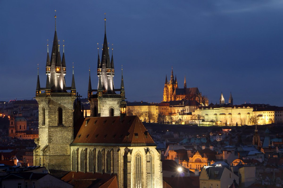 PragueEU's tweet photo. Do you know where to get this shot? From the #PowderTower in the Old Town; it's worth climbing all those stone steps. #Prague #Pragueviews https://t.co/U7XLCUHIZw