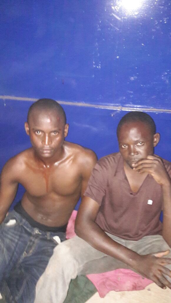 PoliceUg's tweet photo. Thanks tweeps for alerting us on 2 men on a BodaBoda snatching phones during traffic jam along Bukoto. We have arrested them. #PoliceWorks https://t.co/31dhR3uEk2