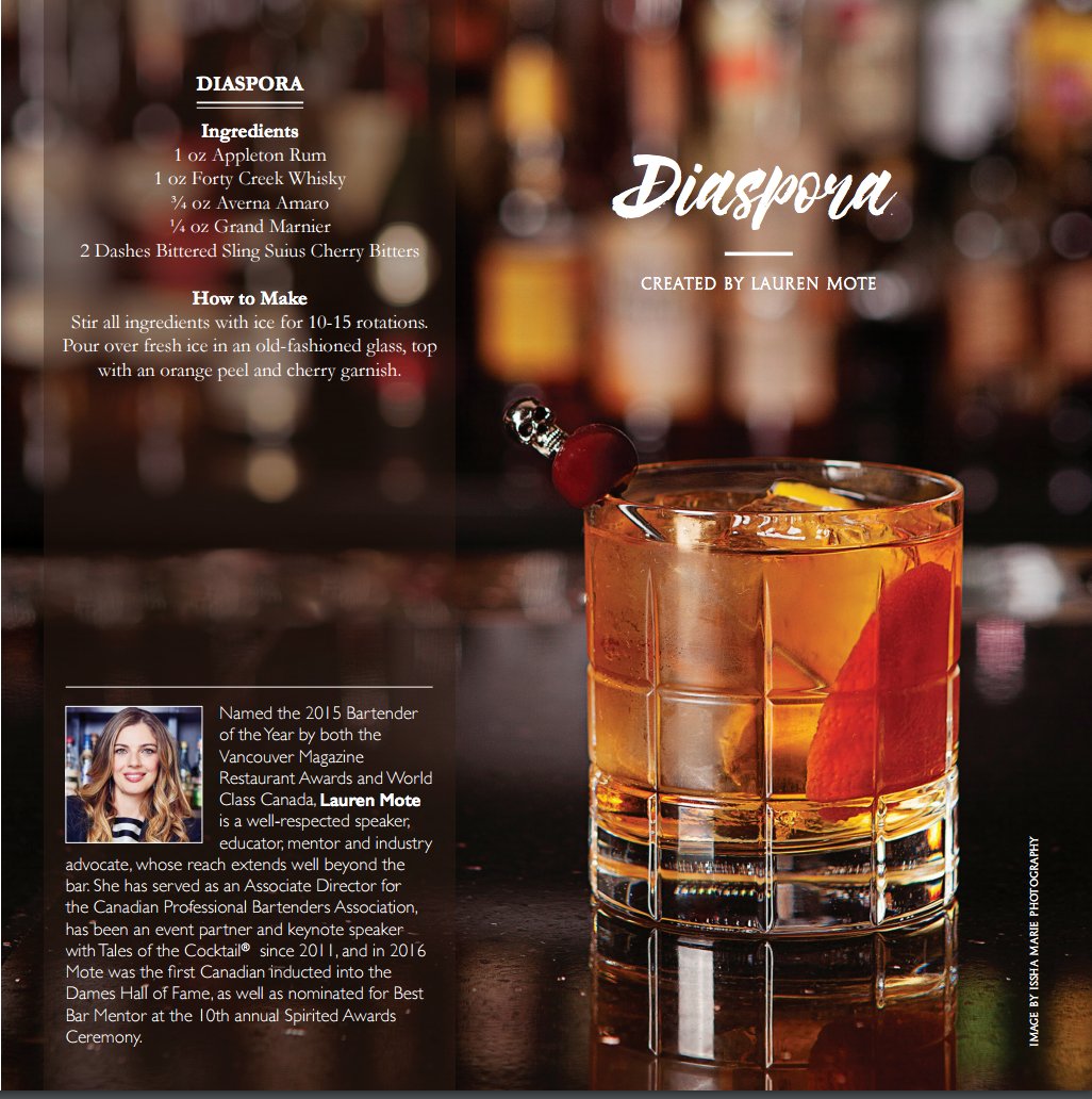 Vancouver's <a href="/LaurenMote/">Lauren</a> presents her "Diaspora" cocktail inspired by Grand Marnier &amp; Bittered Sling Bitters. Recipe: 📸 #LeGrandSling