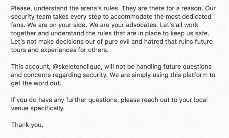 skeletonclique's tweet photo. from tour security on #ERS2017. https://t.co/aCD4UJp00R